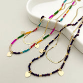 Blade Heart Double Layer Bohemian Beaded Necklace